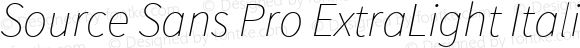 Source Sans Pro ExtraLight Italic