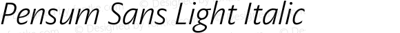 Pensum Sans Light Italic