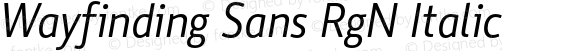 Wayfinding Sans RgN Italic