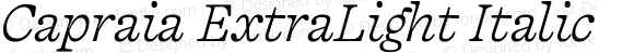 Capraia ExtraLight Italic