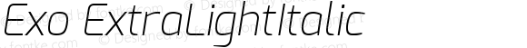 Exo ExtraLight Italic