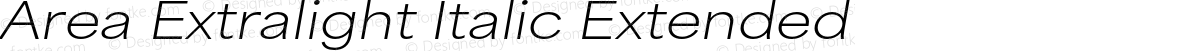 Area Extralight Italic Extended