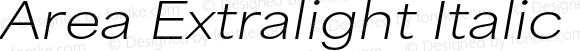 Area Extralight Italic Extended