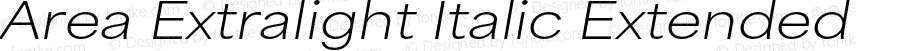 Area Extralight Italic Extended