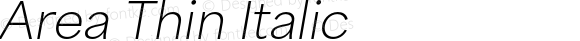 Area Thin Italic Version 1.000;hotconv 1.0.109;makeotfexe 2.5.65596