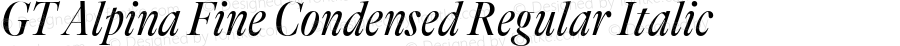 GT Alpina Fine Condensed Regular Italic