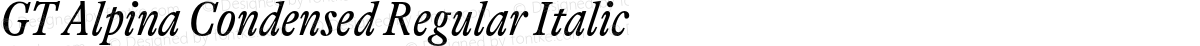 GT Alpina Condensed Regular Italic