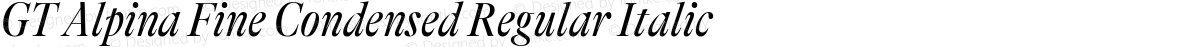 GT Alpina Fine Condensed Regular Italic