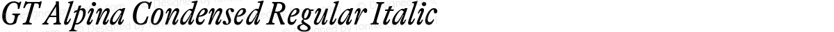 GT Alpina Condensed Regular Italic