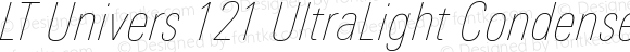 LT Univers 121 UltraLight Condensed Italic