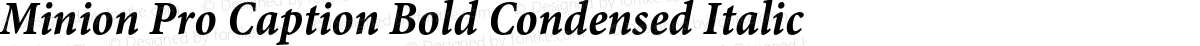 Minion Pro Caption Bold Condensed Italic