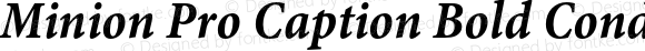 Minion Pro Caption Bold Condensed Italic