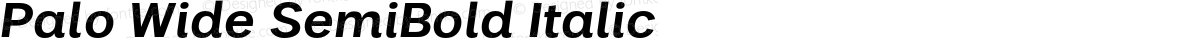 Palo Wide SemiBold Italic