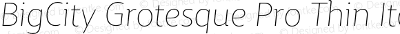 BigCity Grotesque Pro Thin Italic