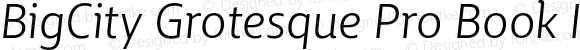 BigCity Grotesque Pro Book Italic