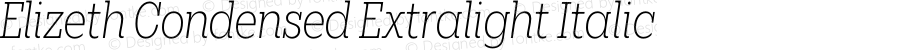 Elizeth Condensed Extralight Italic