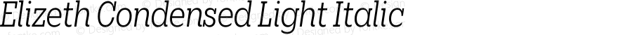 Elizeth Condensed Light Italic