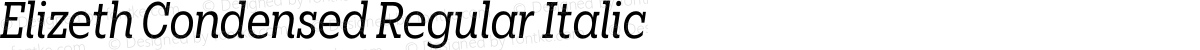 Elizeth Condensed Regular Italic