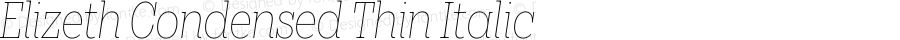 Elizeth Condensed Thin Italic