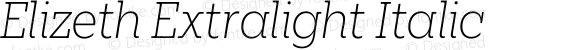 Elizeth Extralight Italic