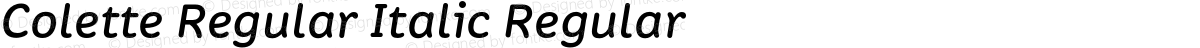 Colette Regular Italic Regular