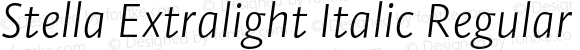 Stella Extralight Italic Regular