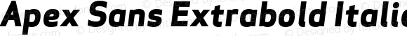 Apex Sans Extrabold Italic Regular Version 6.000 2007 revised OpenType release