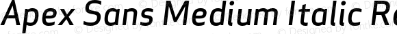 Apex Sans Medium Italic Regular Version 6.000 2007 revised OpenType release