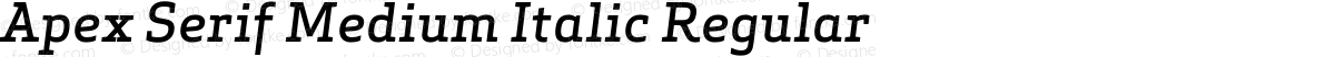 Apex Serif Medium Italic Regular
