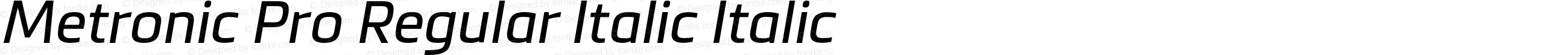 Metronic Pro Regular Italic Italic