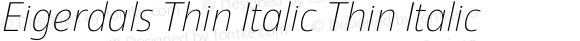Eigerdals Thin Italic Thin Italic
