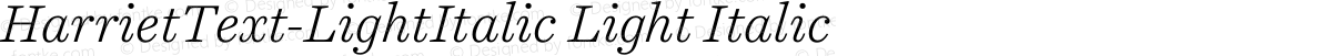 HarrietText-LightItalic Light Italic