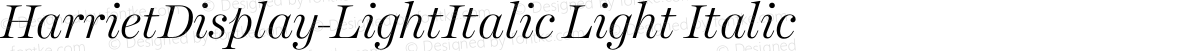 HarrietDisplay-LightItalic Light Italic