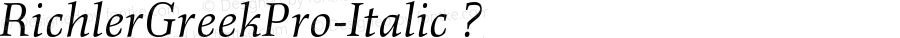 RichlerGreekPro-Italic