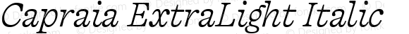 Capraia ExtraLight Italic