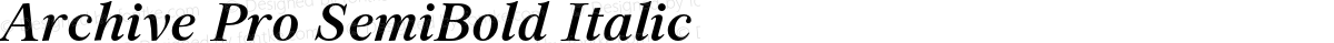 Archive Pro SemiBold Italic
