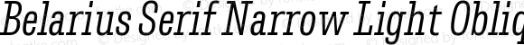 Belarius Serif Narrow Light Oblique