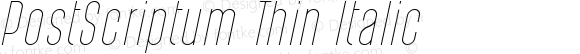 PostScriptum Thin Italic