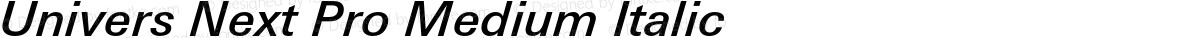 Univers Next Pro Medium Italic