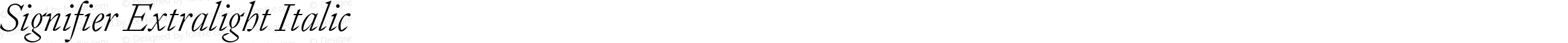 Signifier Extralight Italic