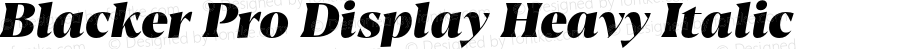 Blacker Pro Display Heavy Italic