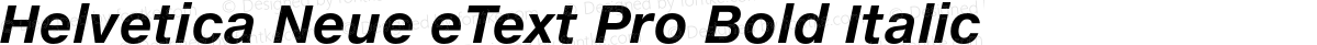 Helvetica Neue eText Pro Bold Italic