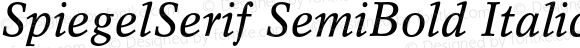 SpiegelSerif SemiBold Italic