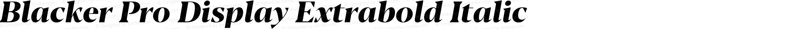 Blacker Pro Display Extrabold Italic