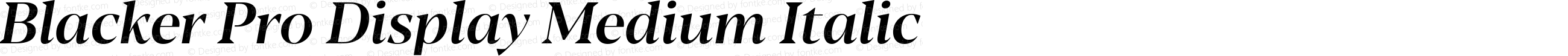 Blacker Pro Display Medium Italic