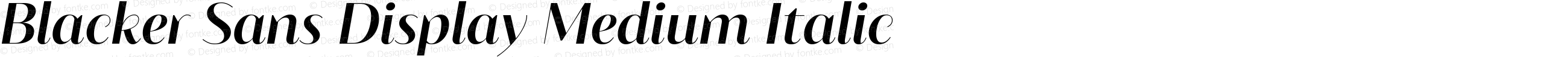 Blacker Sans Display Medium Italic