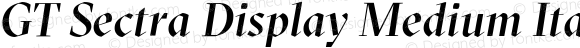 GT Sectra Display Medium Italic