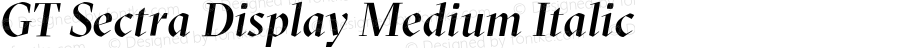GT Sectra Display Medium Italic