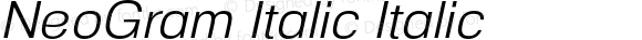 NeoGram Italic Italic