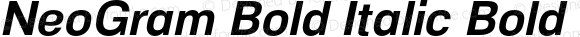 NeoGram Bold Italic Bold Italic